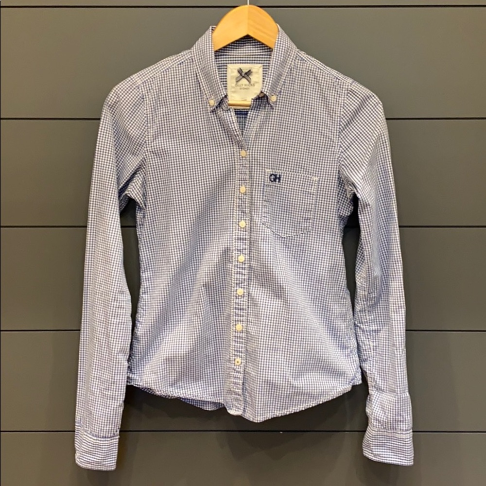 Gilly Hicks button down Sz.S. Bright blue gingham